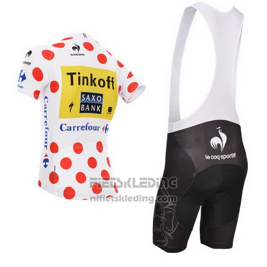 2014 Fietskleding Saxobank Lider Wit en Rood Korte Mouwen en Koersbroek